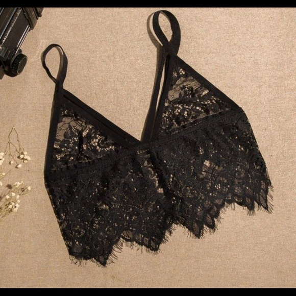 Tops - Sexy Lace Bralette Black Large